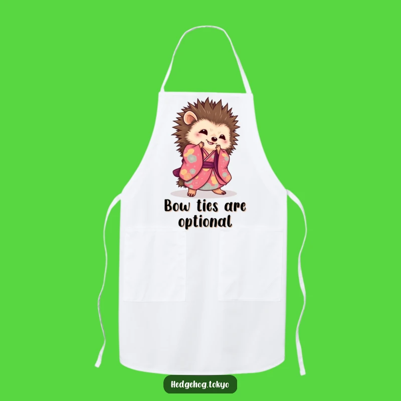 Elegant Kitchen Hedgehog Kimono Apron: Graceful Chef Design, Unique Funny Gift