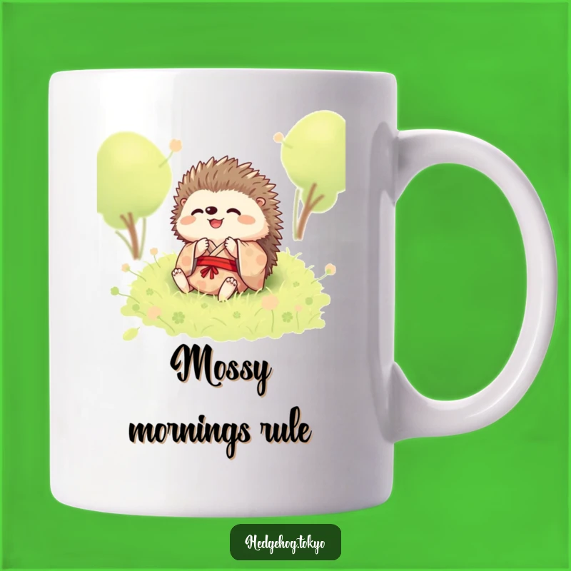 Funny Hedgehog Rolling Mug: Joyful Kimono Design for a Happy Morning Gift