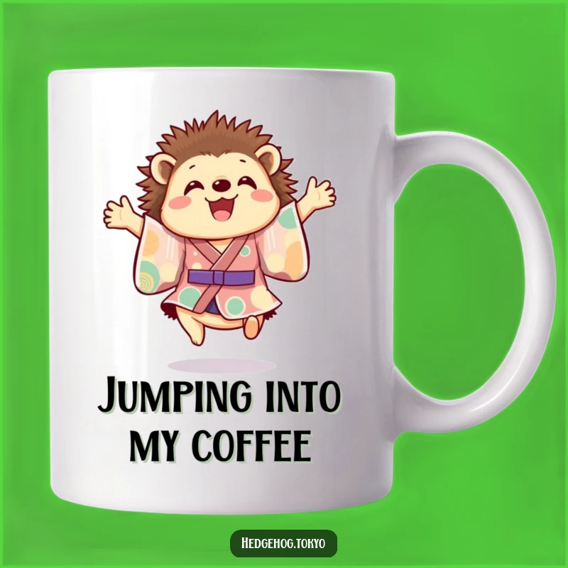 Joyful Hedgehog Kimono Mug: A Funny and Energetic Gift for Happy People