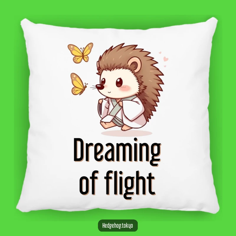 Funny Hedgehog Butterfly Chase Pillow: Plush Comfort with Playful Charm Gift