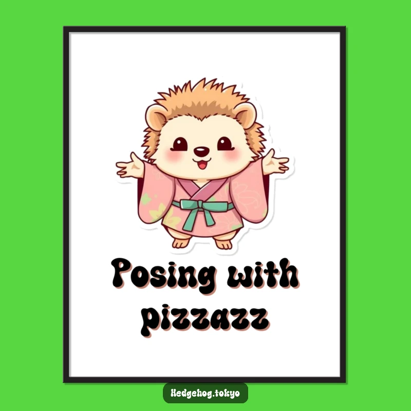 Funny Hedgehog Kimono Digital Print: Instant Art for Walls, Cute Home Gift