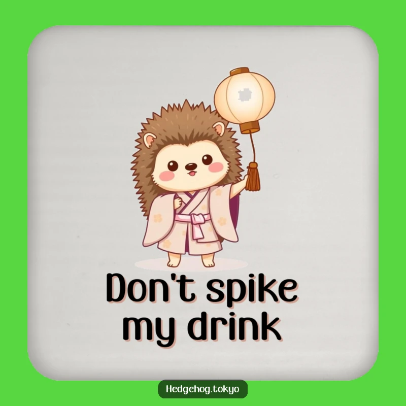 Funny Hedgehog Kimono Coaster Set: Protect Surfaces with Prickly Style