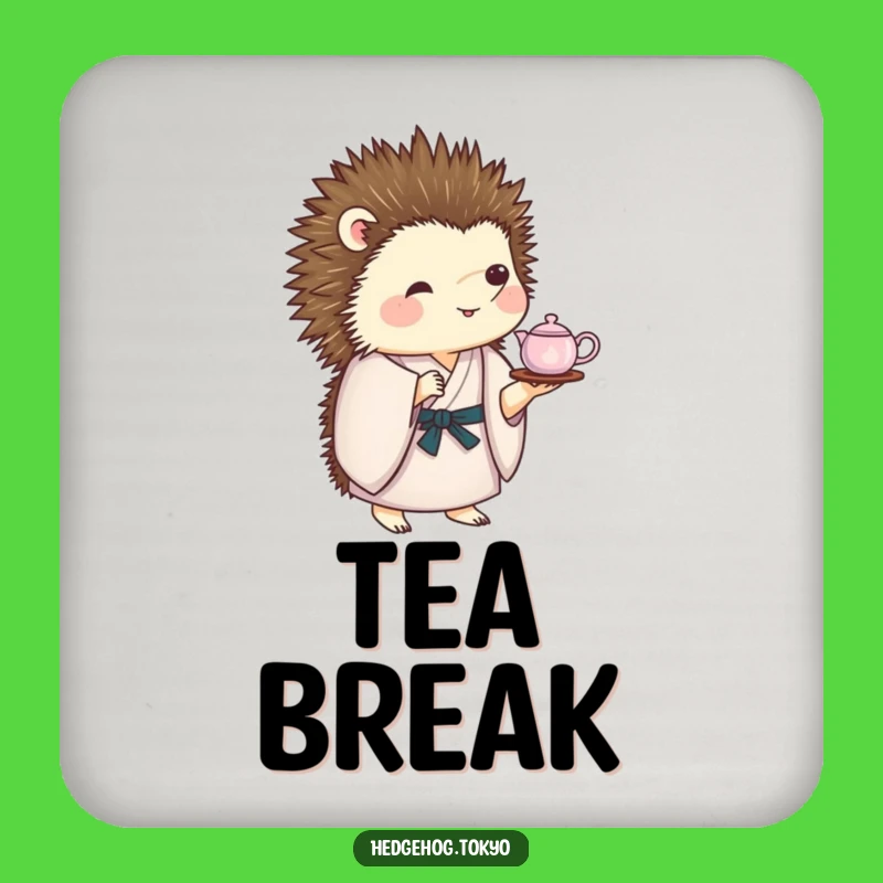 Funny Hedgehog Tea Set Coaster: Protect Surfaces with Hilarious Balance!