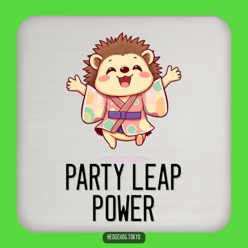 Funny Hedgehog Kimono Drink Coasters: Protect Surfaces with Joyful Whimsy