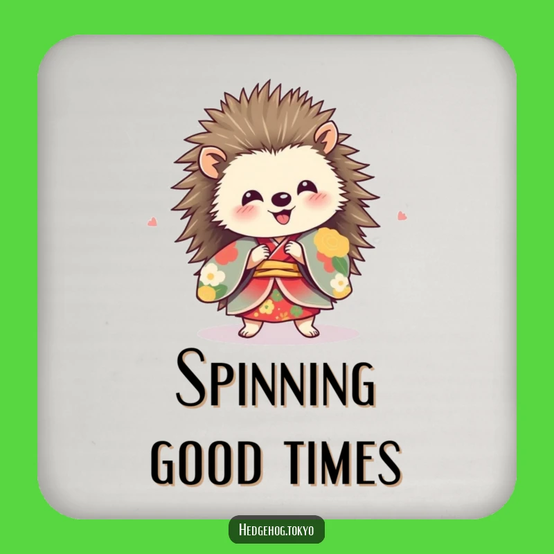 Funny Hedgehog Spinning Coaster: Joyful Protection, Vibrant Kimono Decor Gift