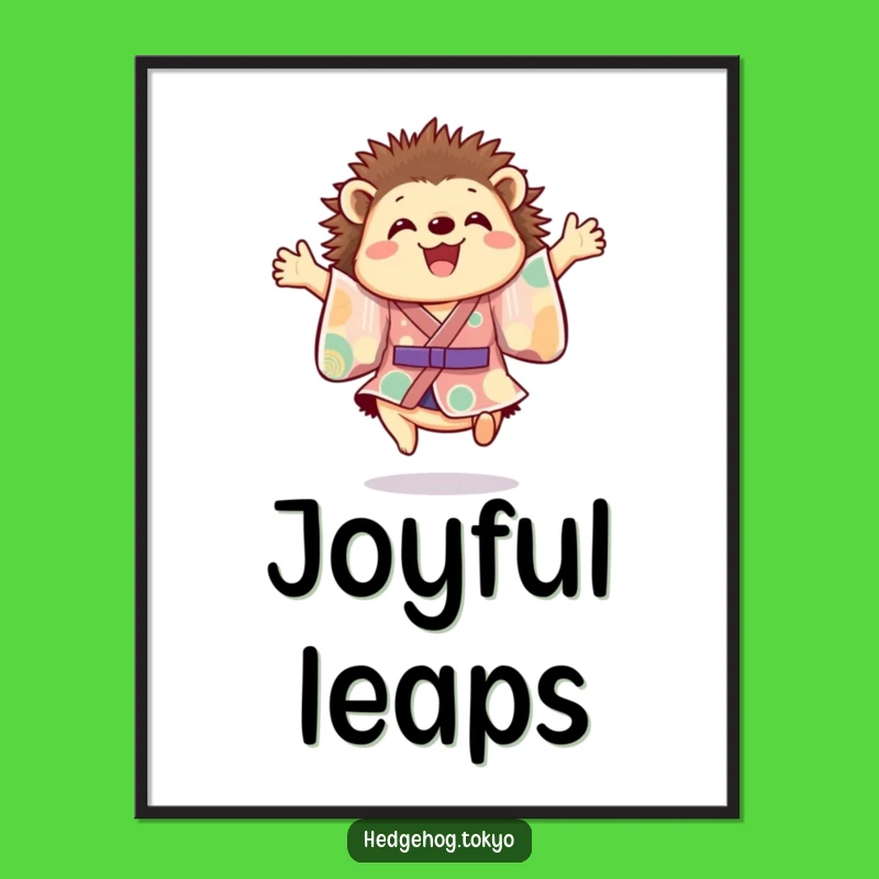 Joyful Hedgehog Kimono Poster: Bring Vibrant Energy to Your Walls