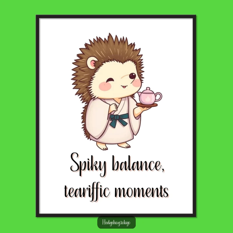 Free Printable Wall Art: Hedgehog Kimono Tea Set Downloadable Art