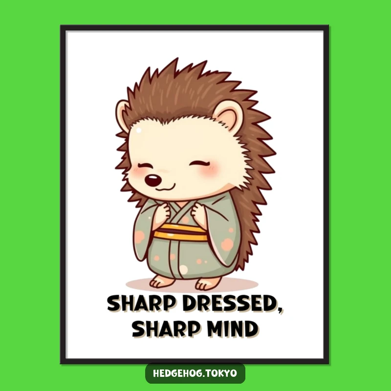 Free Printable Wall Art: Elegant Hedgehog Kimono Decor Funny Downloadable Art