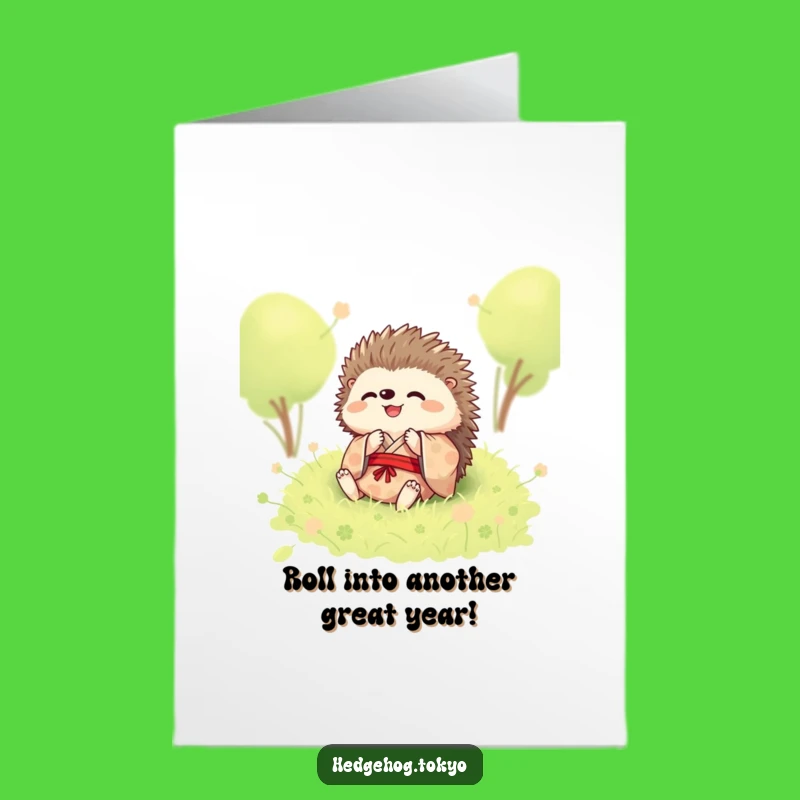 Free Printable Hedgehog Rolling Birthday Card: Super Funny Downloadable Gift for Friends!