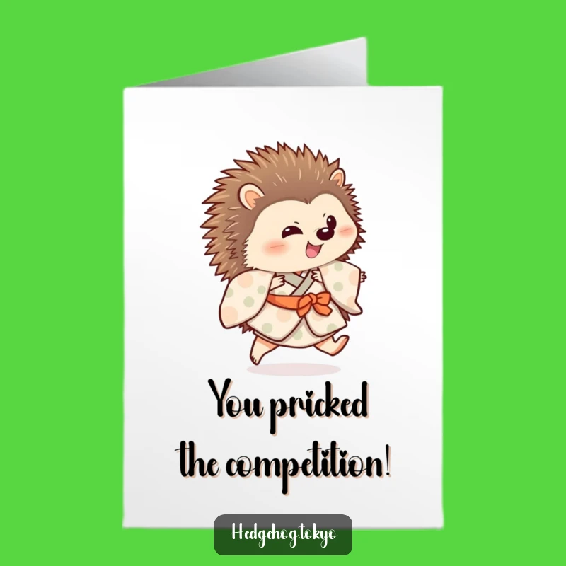 Free Printable Hedgehog Kimono Congrats Card - Joyful Downloadable