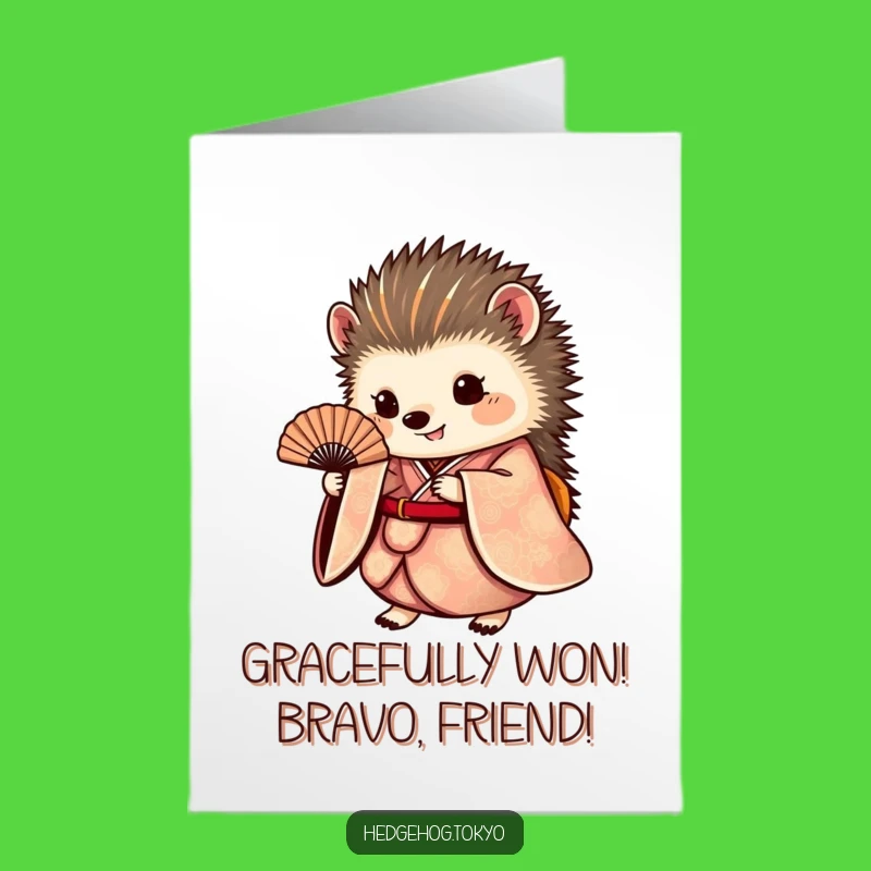 Free Printable Hedgehog Kimono Congrats Card - Sophisticated Downloadable Gift