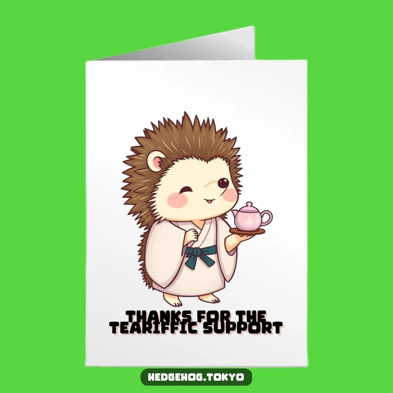 Free Printable Thank You Card: Quirky Hedgehog Kimono Tea Service