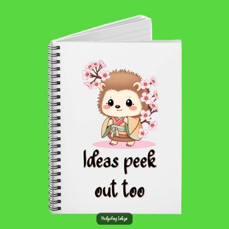 Funny Hedgehog Kimono Blossom Peek Notebook: Hilarious Journal Gift for Writers