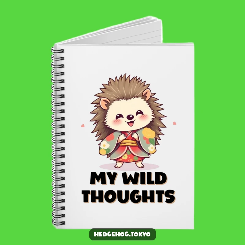 Funny Hedgehog Spinning Notebook: Jot Down Joyful Ideas, Vibrant Kimono Journal Gift