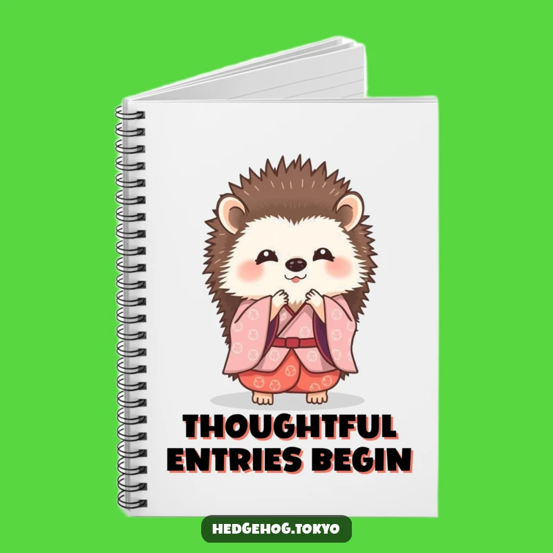Funny Hedgehog Bowing Notebook: Jot Down Graceful Thoughts, Kimono Journal Gift