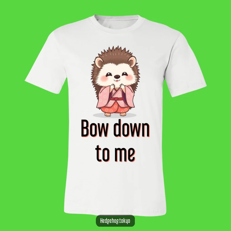 Funny Hedgehog Bowing T-Shirt: Graceful Kimono Art, Perfect Polite Gift