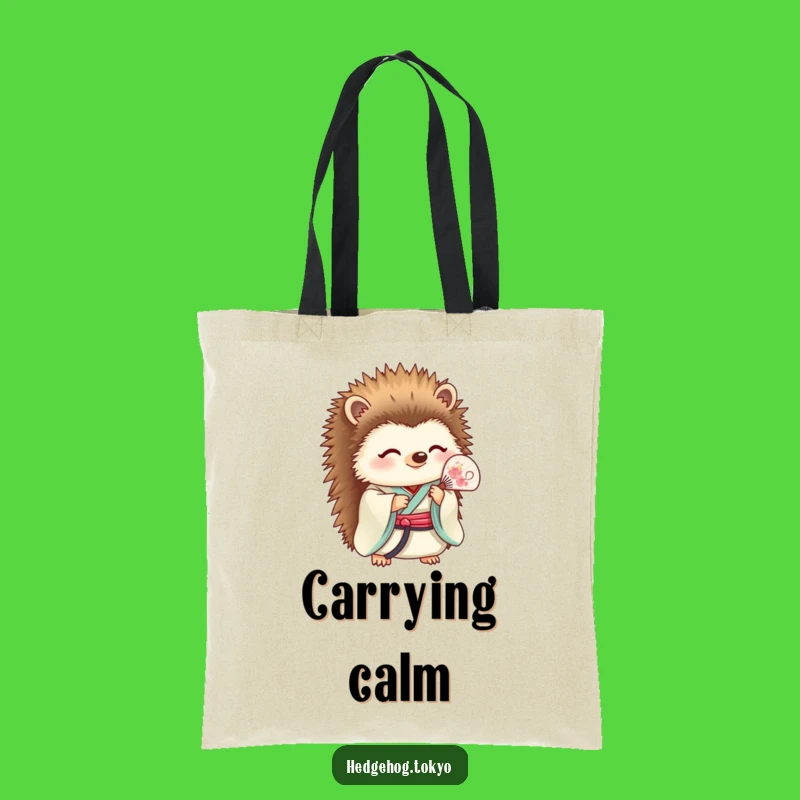 Funny Hedgehog Kimono Fan Tote: Chic and Hilarious Accessory!