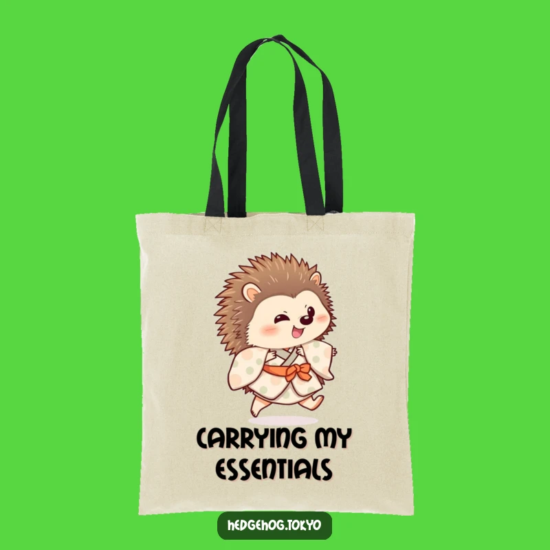 Funny Hedgehog Kimono Tote Bag: Playful Pouch, Hilarious Animal Gift