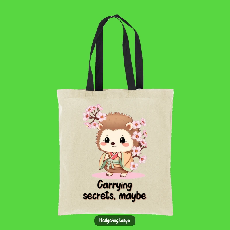 Funny Hedgehog Kimono Blossom Peek Tote Bag: Your Hilarious Eco-Friendly Gift