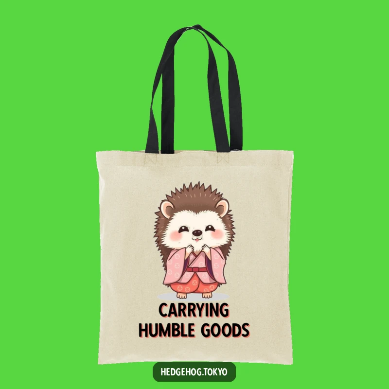Funny Hedgehog Bowing Tote Bag: Carry Elegance, Traditional Kimono Bag