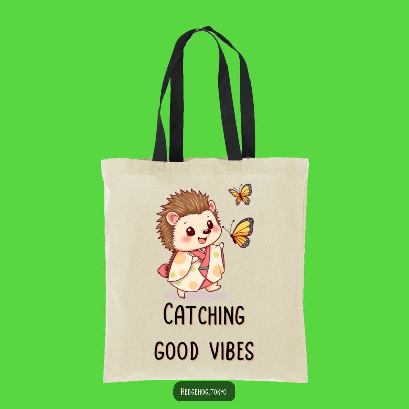Funny Hedgehog Kimono Butterfly Tote: Chic and Hilarious Gift Bag!