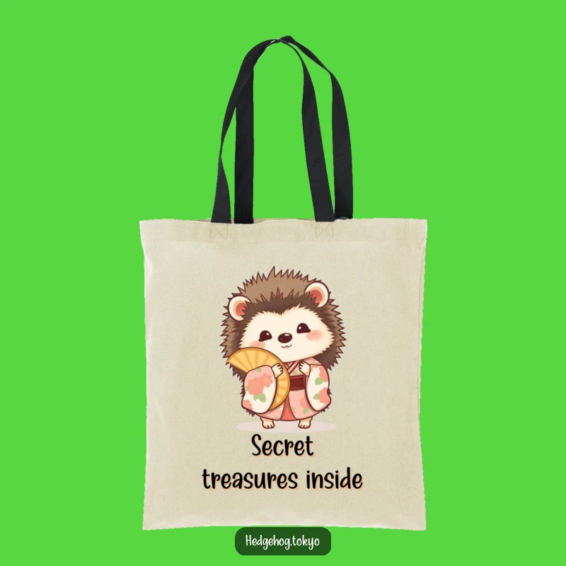 Funny Hedgehog Fan Tote Bag: Carry Playful Secrets, Floral Kimono Bag
